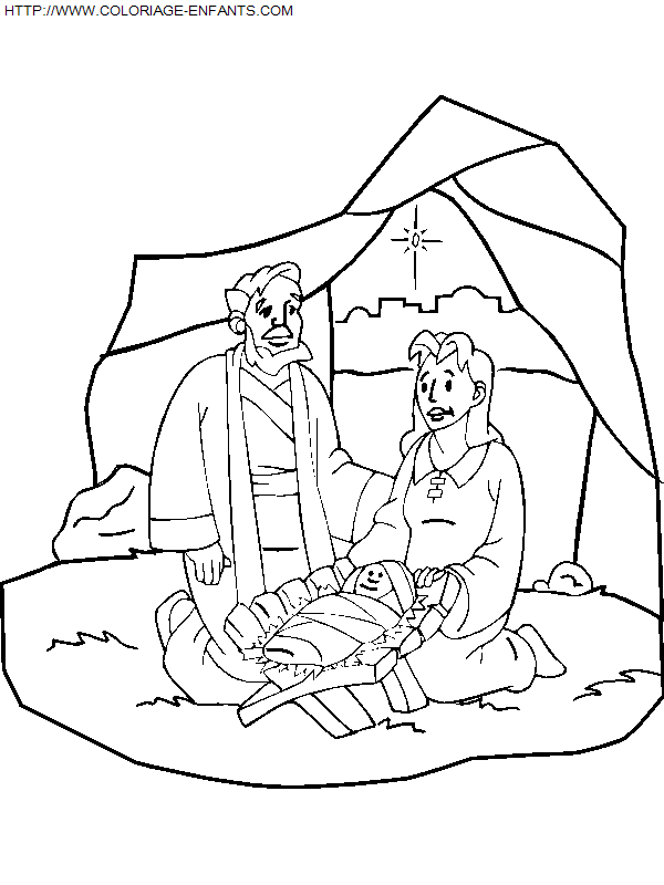 coloriage Fetes Noel Nativite