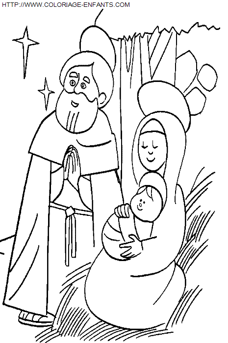 coloriage Fetes Noel Nativite