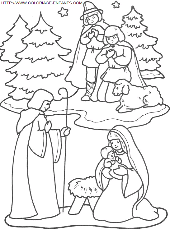 coloriage Fetes Noel Nativite