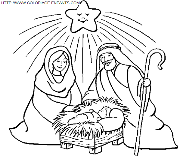 coloriage Fetes Noel Nativite