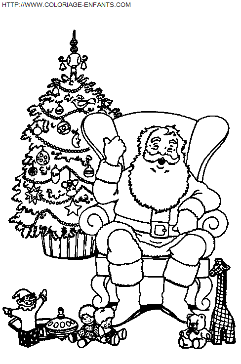 coloriage Fetes Noel Papa Noel