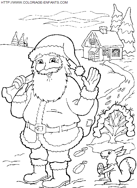 coloriage Fetes Noel Papa Noel