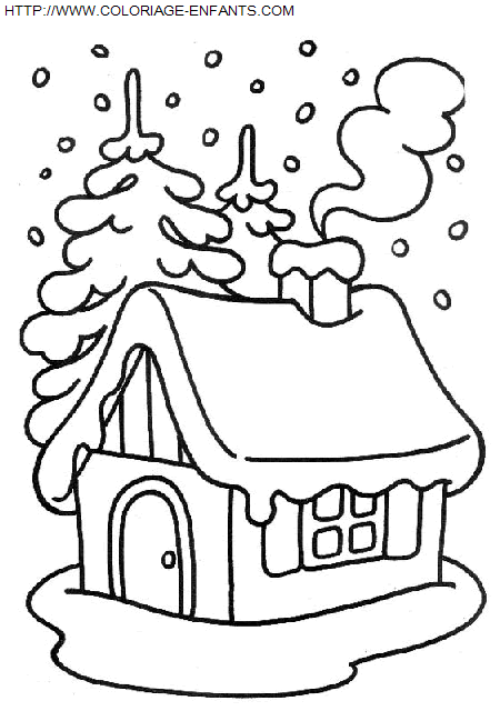 coloriage Fetes Noel Paysages