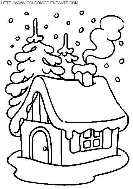 coloriage Fetes Noel Paysages