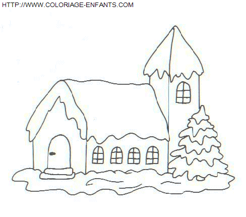 coloriage Fetes Noel Paysages