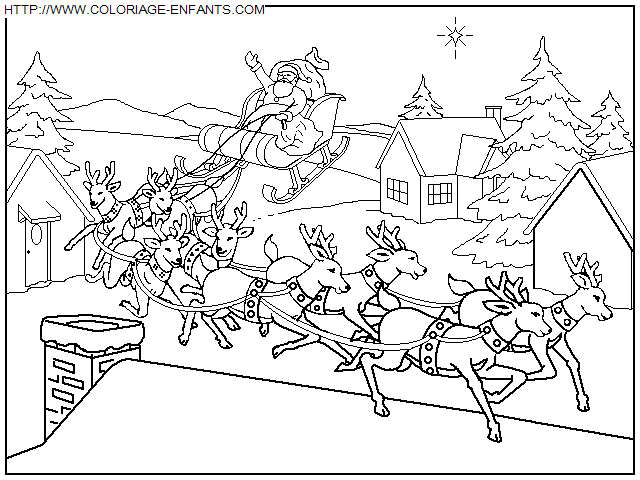 coloriage Fetes Noel Paysages