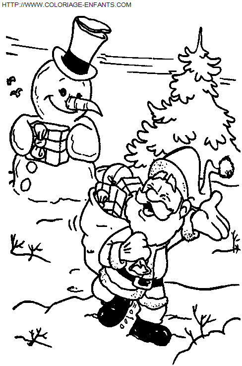 Coloriage Fetes Noel Pere Noel Cadeaux