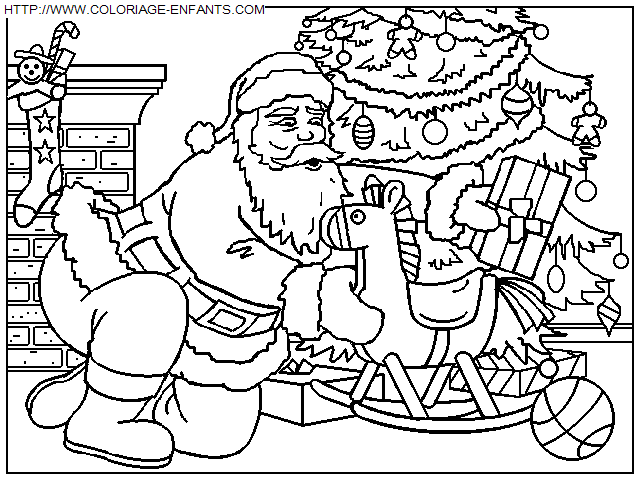 coloriage Fetes Noel Pere Noel Cadeaux