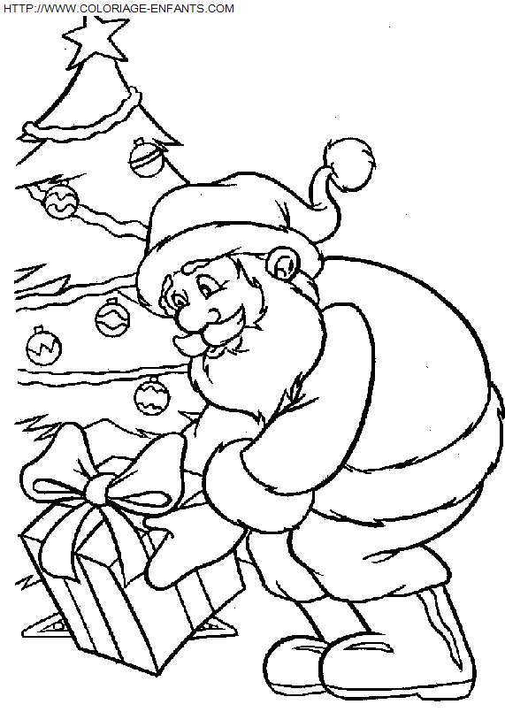 coloriage Fetes Noel Pere Noel Cadeaux