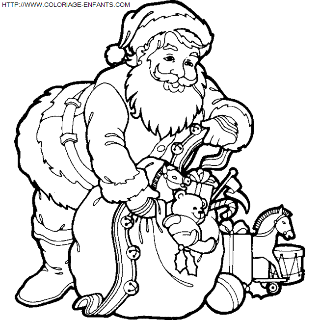 coloriage Fetes Noel Pere Noel Cadeaux