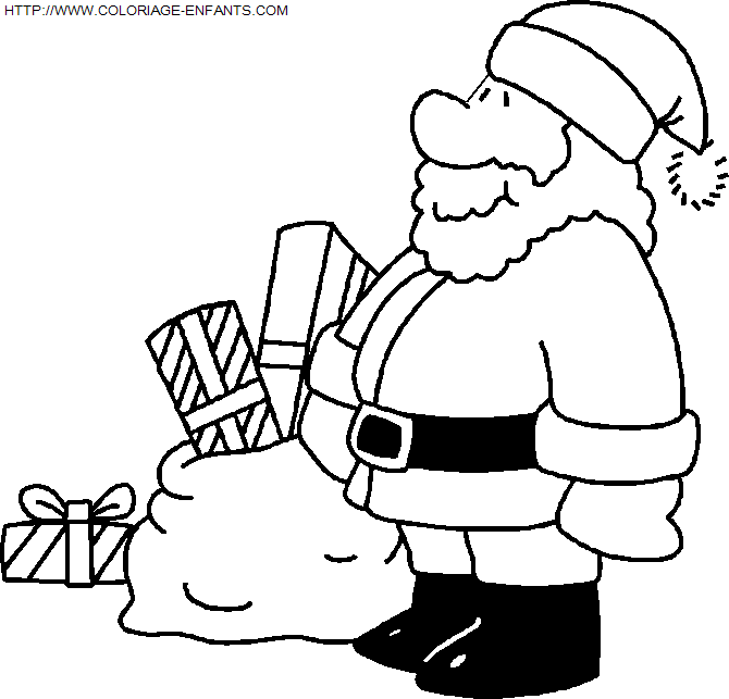 coloriage Fetes Noel Pere Noel Cadeaux