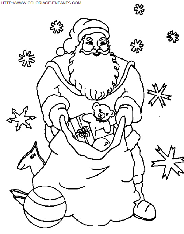 coloriage Fetes Noel Pere Noel Cadeaux