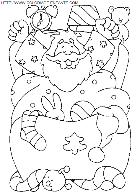 coloriage Fetes Noel Pere Noel Cadeaux