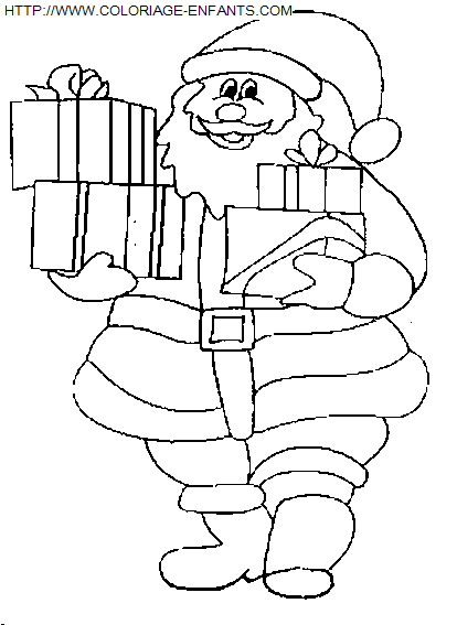 coloriage Fetes Noel Pere Noel Cadeaux