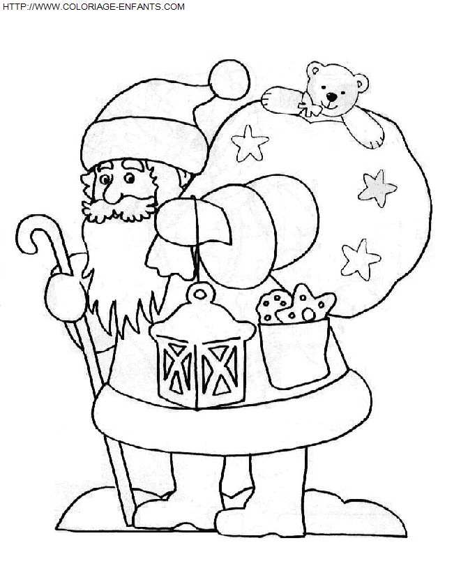 coloriage Fetes Noel Pere Noel Cheminee