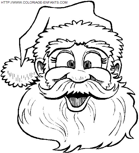 coloriage Fetes Noel Pere Noel Portrait