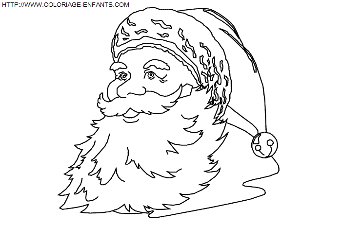 coloriage Fetes Noel Pere Noel Portrait