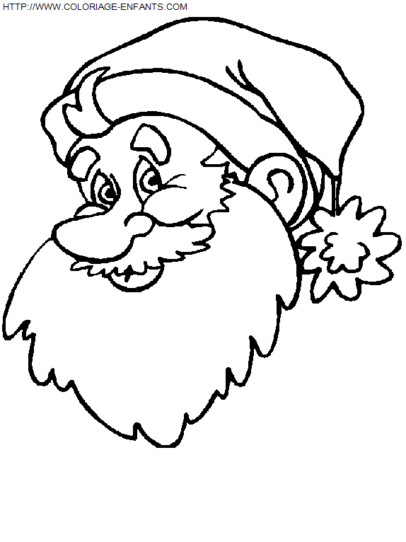 coloriage Fetes Noel Pere Noel Portrait