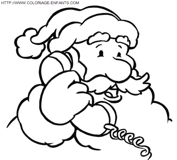 coloriage Fetes Noel Pere Noel Portrait