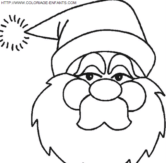 coloriage Fetes Noel Pere Noel Portrait