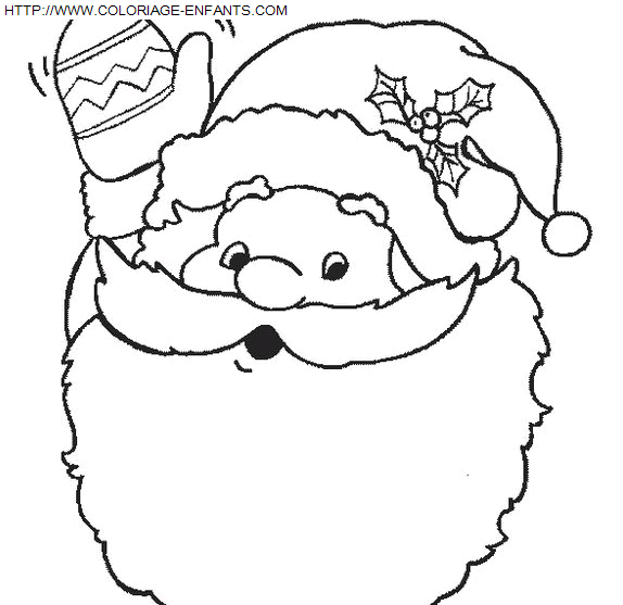 coloriage Fetes Noel Pere Noel Portrait