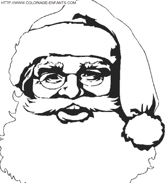 coloriage Fetes Noel Pere Noel Portrait