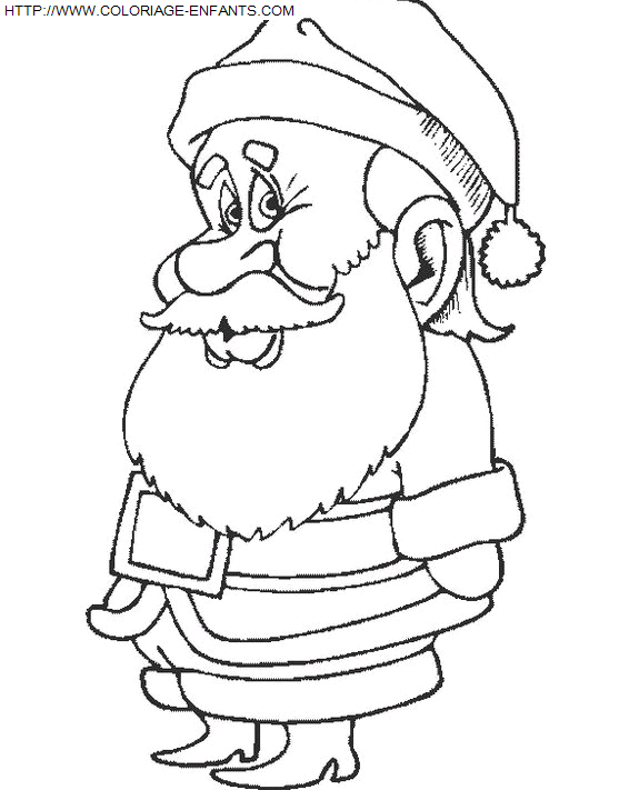 coloriage Fetes Noel Pere Noel Portrait