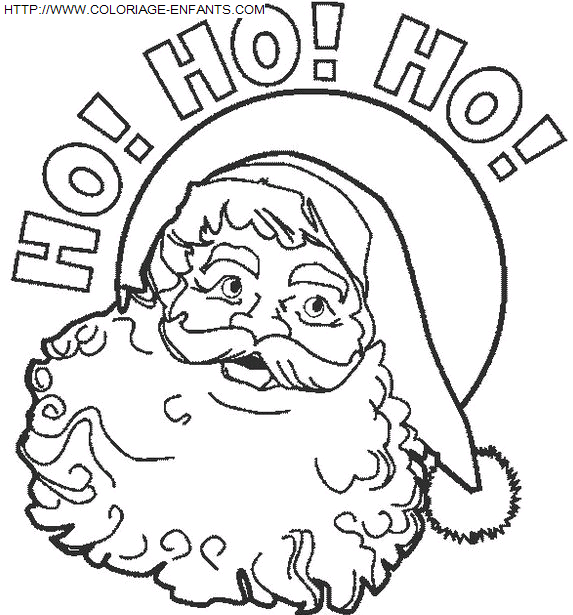 coloriage Fetes Noel Pere Noel Portrait