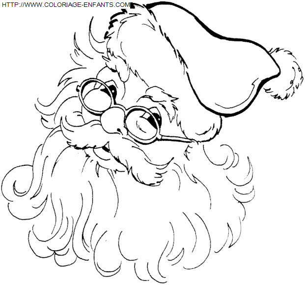 coloriage Fetes Noel Pere Noel Portrait