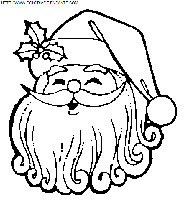 coloriage Fetes Noel Pere Noel Portrait