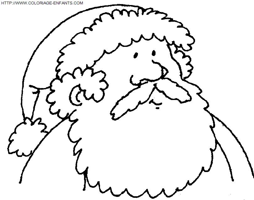 coloriage Fetes Noel Pere Noel Portrait