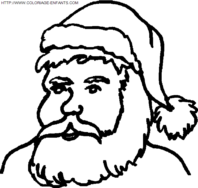 coloriage Fetes Noel Pere Noel Portrait