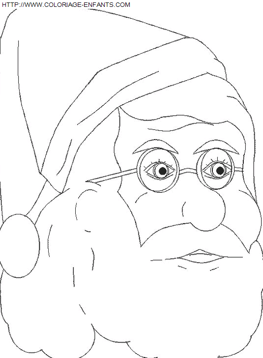 coloriage Fetes Noel Pere Noel Portrait