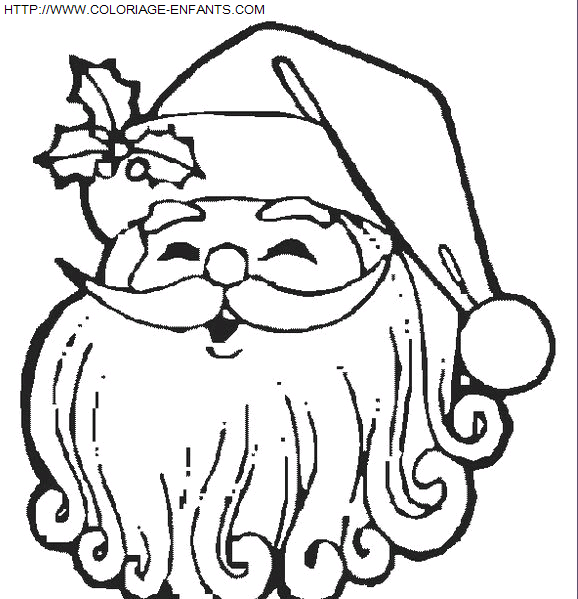 coloriage Fetes Noel Pere Noel Portrait