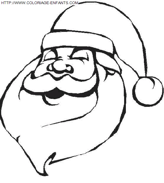 coloriage Fetes Noel Pere Noel Portrait