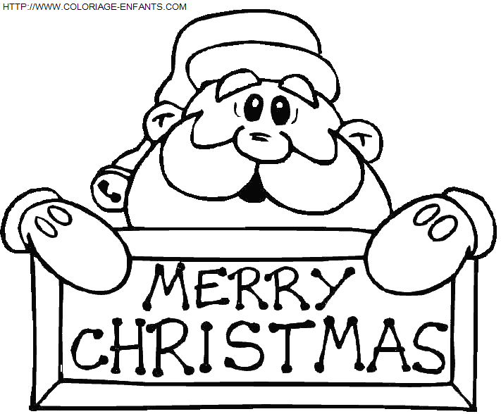 coloriage Fetes Noel Pere Noel Portrait