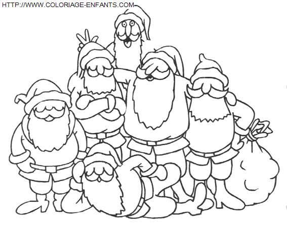 coloriage Fetes Noel Pere Noel Rigolo