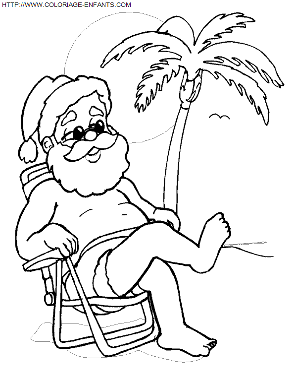 coloriage Fetes Noel Pere Noel Rigolo