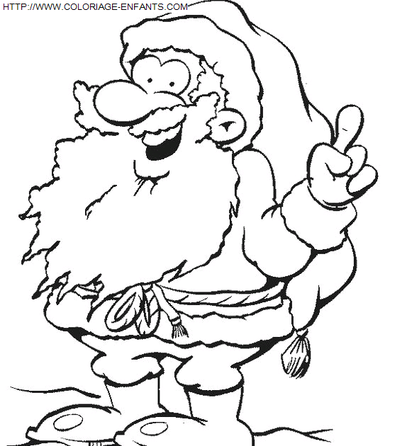 coloriage Fetes Noel Pere Noel Rigolo