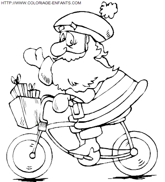 Coloriage Fetes Noel Pere Noel Rigolo, déjà 1665 fois imprimés