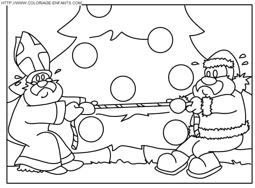 coloriage Fetes Noel Pere Noel Rigolo