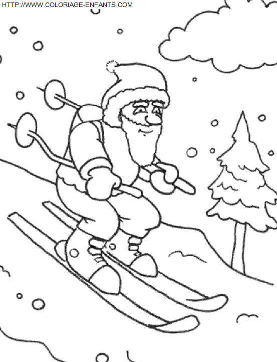 coloriage Fetes Noel Pere Noel Rigolo