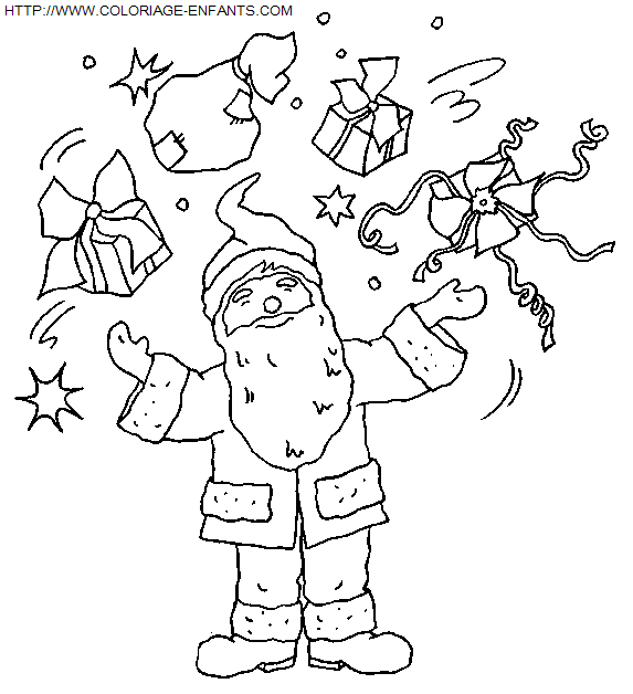 coloriage Fetes Noel Pere Noel Rigolo