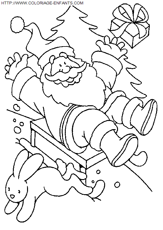 Coloriage Fetes Noel Pere Noel Rigolo à imprimer et à colorier