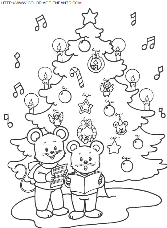 coloriage Fetes Noel Sapins Noel