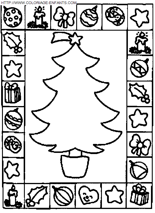 coloriage Fetes Noel Sapins Noel