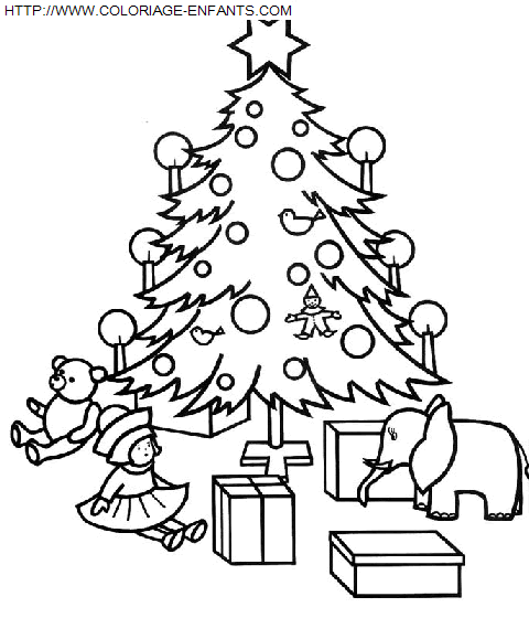 coloriage Fetes Noel Sapins Noel