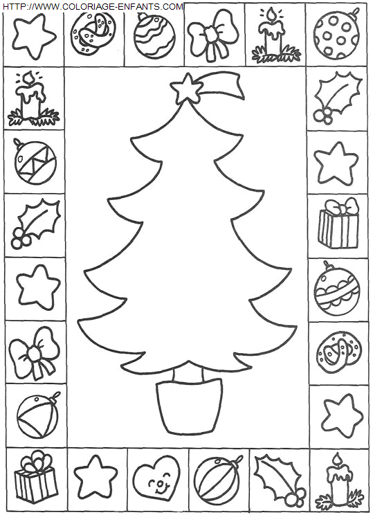 coloriage Fetes Noel Sapins Noel