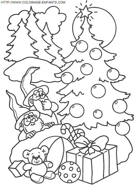 coloriage Fetes Noel Sapins Noel