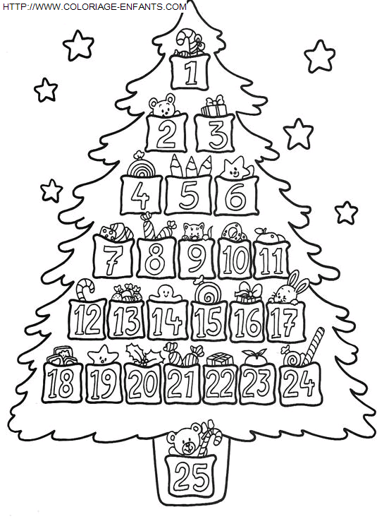 coloriage Fetes Noel Sapins Noel